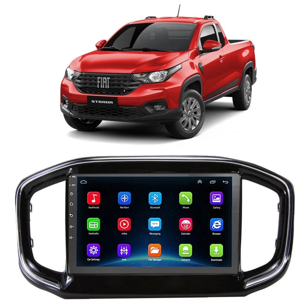 Kit Multimídia Strada Freedom 2020 / 2025 Android 9 Pol 2/32Gb Carplay Gps WiFi Rádio Bt - Vision 8990CP