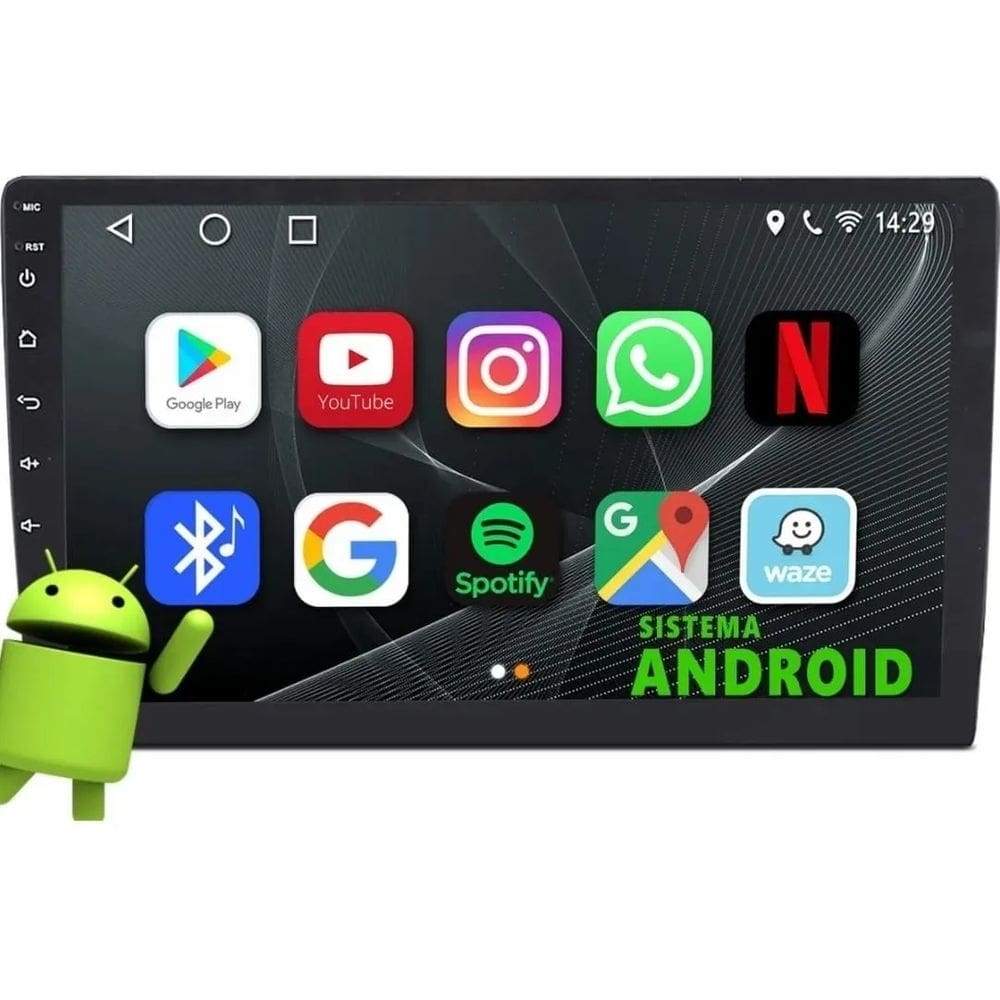 Central Multimídia Android 9 Pol 2/32Gb Gps USB WiFi Rádio Bt - Vision 8990X