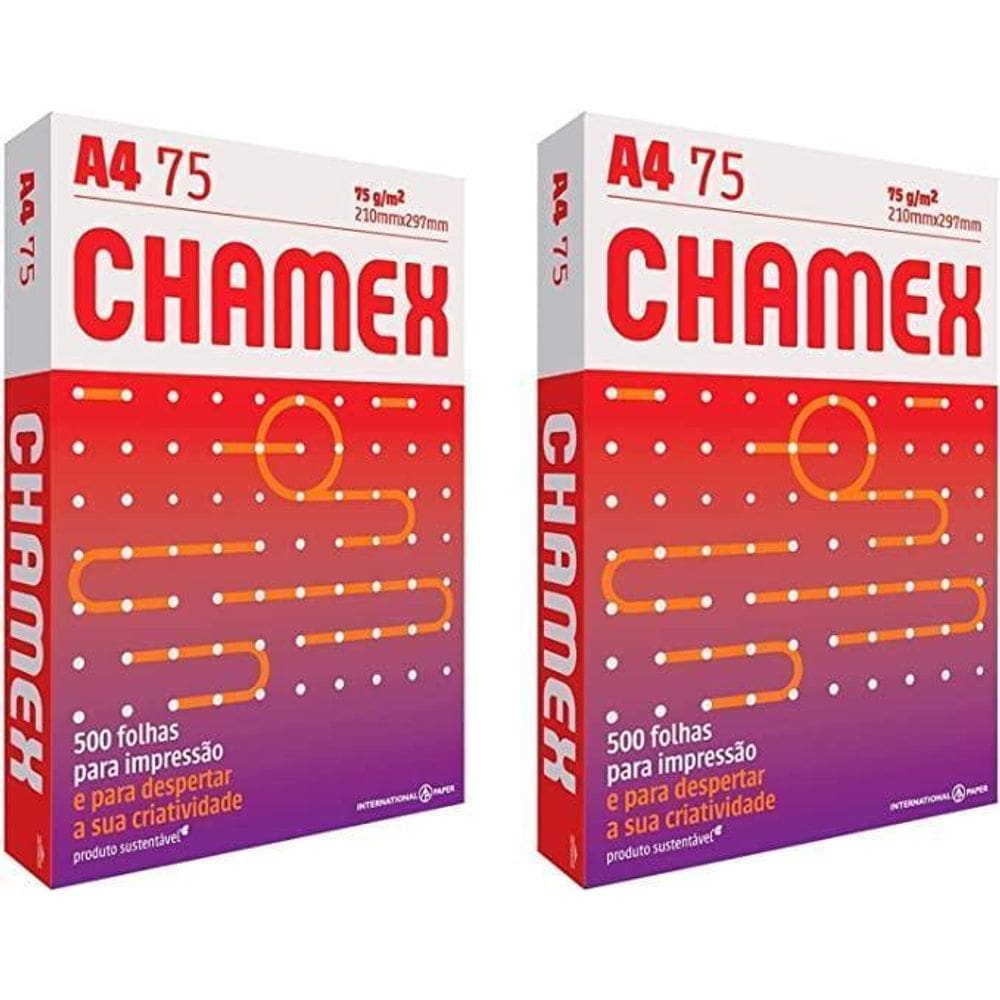 Kit 2 Papel Sulfite A4 500 Folhas Gramatura 75G/M Chamex