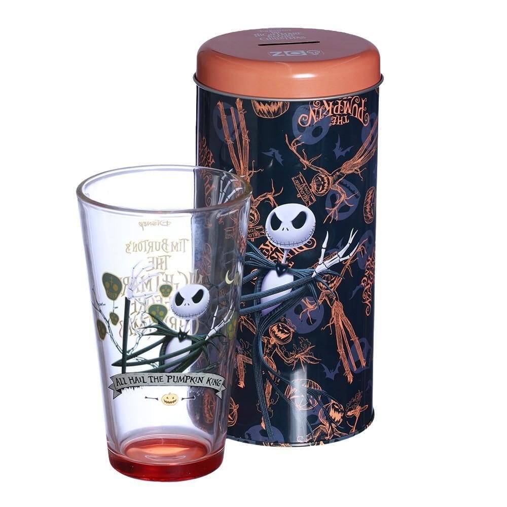 Jack Skellington Kit Copo Vidro 500Ml E Cofre Oficial Disney