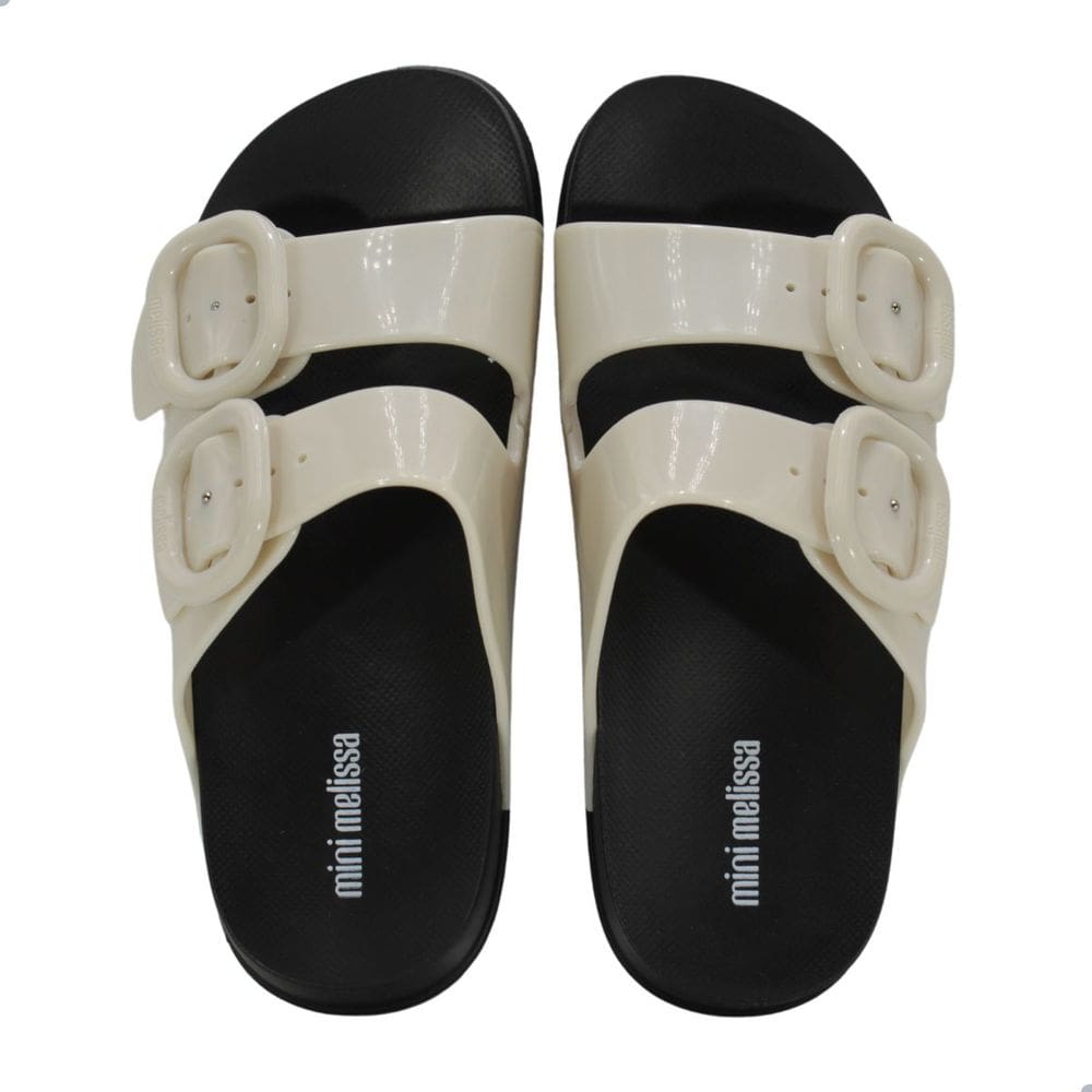 Mini Melissa Cozy Slide Infantil Preto e Bege