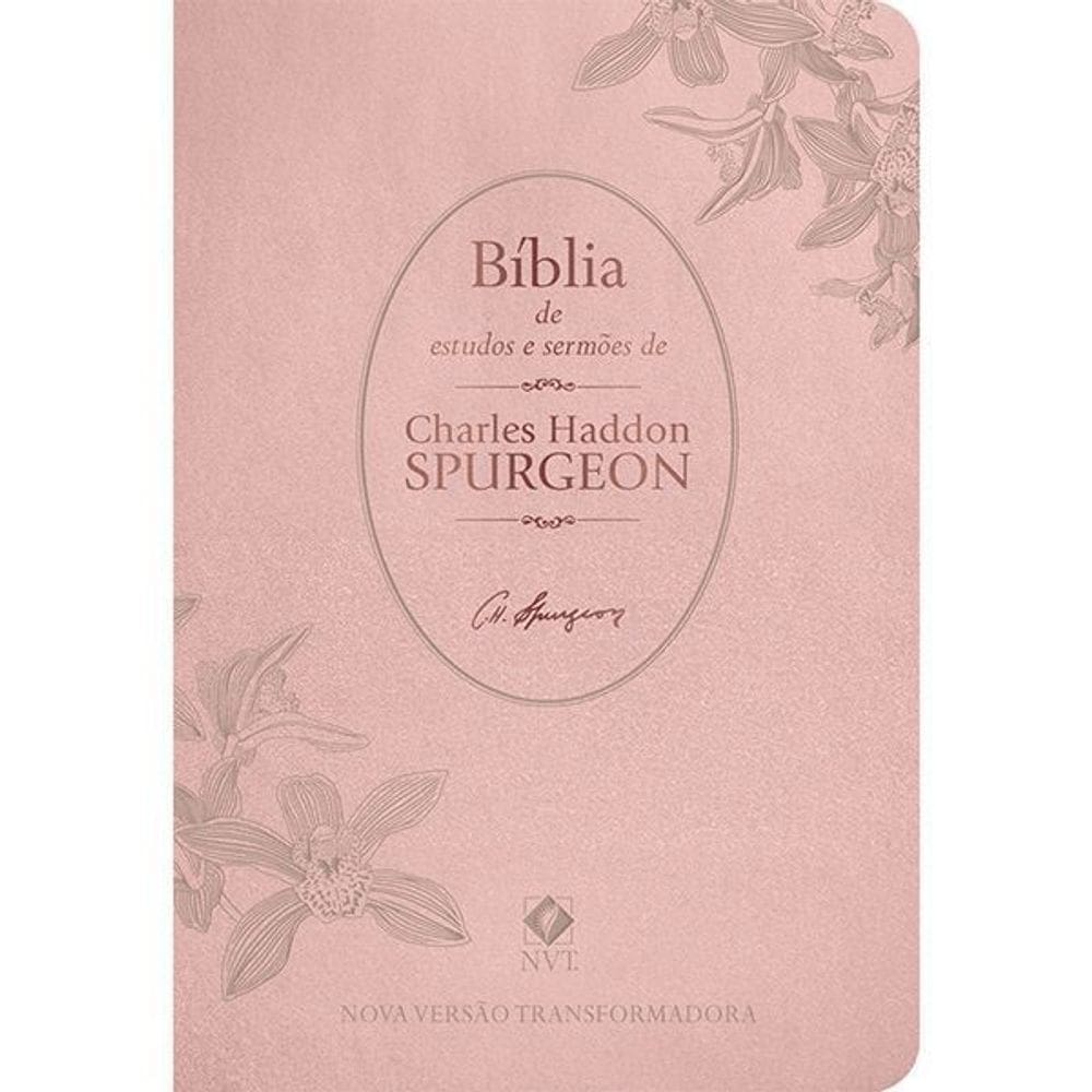 Biblia de Estudo e Sermões Spurgeon - Rosé