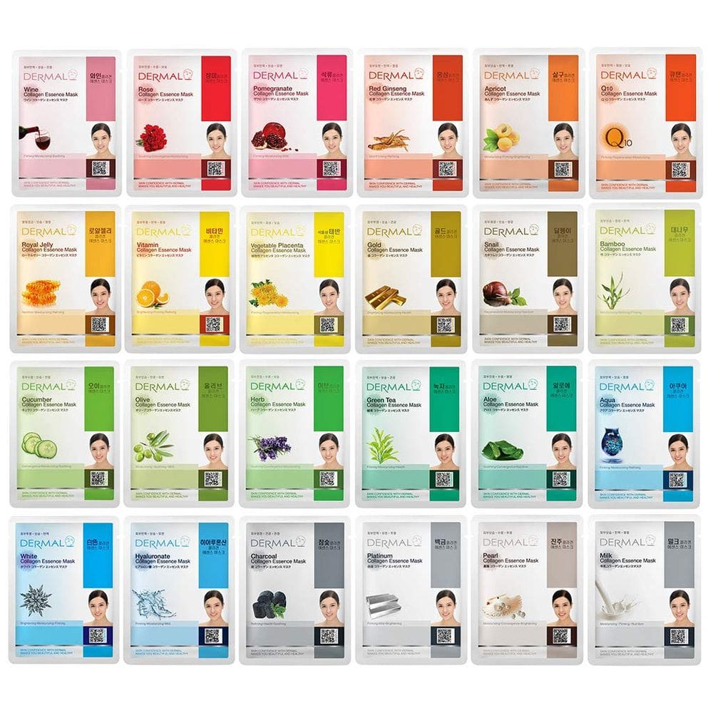 Máscara facial DERMAL 24 Combo Pack A Collagen Essence Korean
