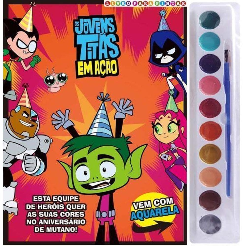 Jovens Titãs - Livro Para Pintar - Aquarela 10 Cores