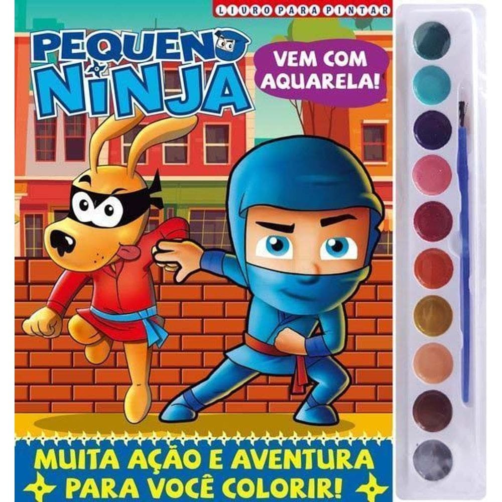 Pequeno Ninja - Livro Para Pintar - Aquarela 10 Cores