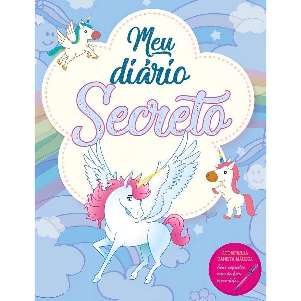 Diário Secreto - Unicórnio Azul - Com Caneta Mágica