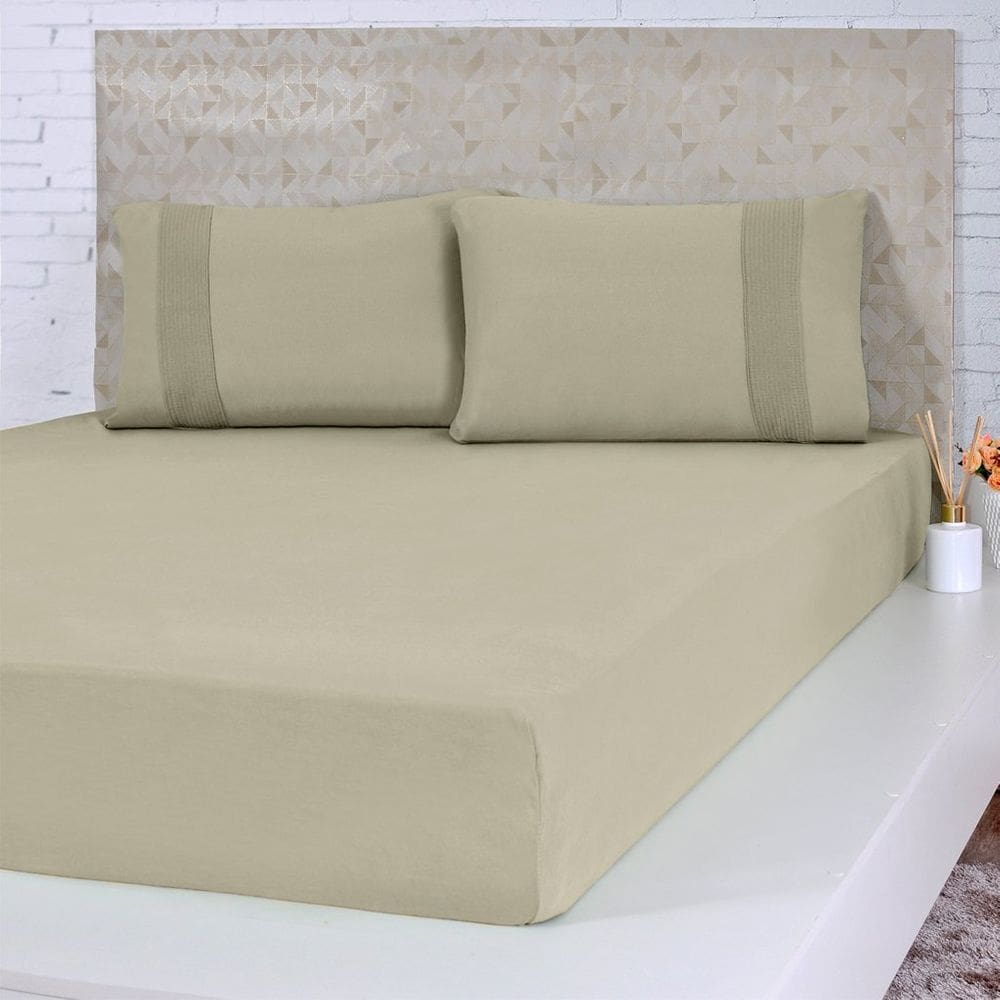 Lençol Solteiro Bella Cama Malha 100% Algodão 88x188x30cm