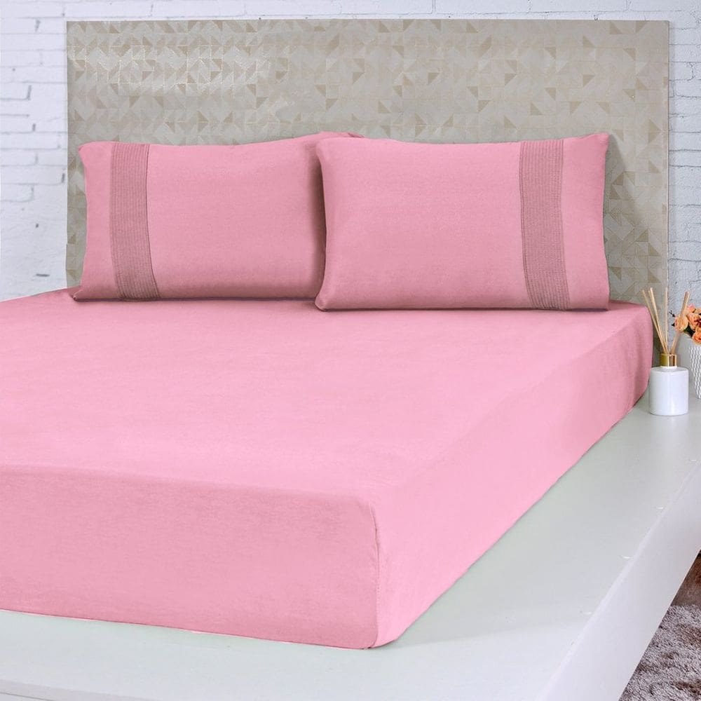 Lençol Solteiro Bella Cama Malha 100% Algodão 88x188x30cm