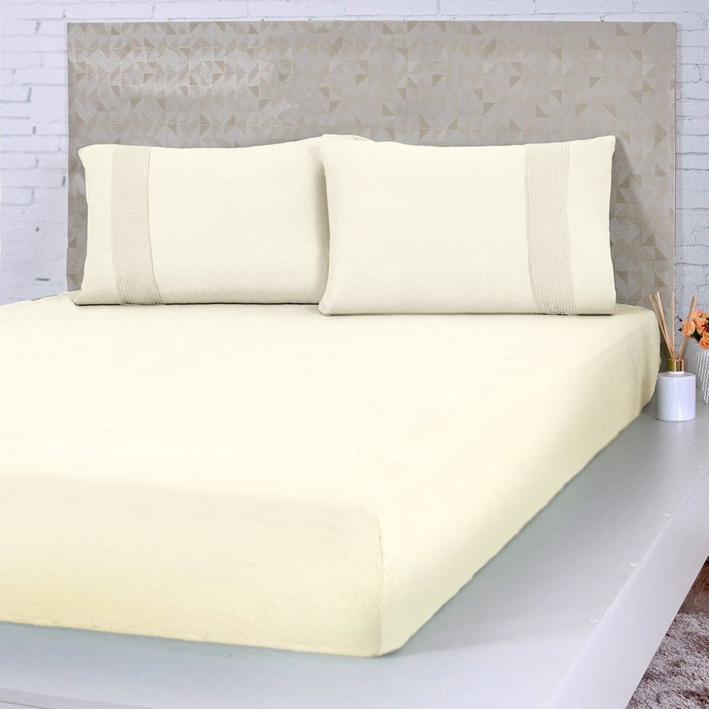 Lençol Solteiro Bella Cama Malha 100% Algodão 88x188x30cm