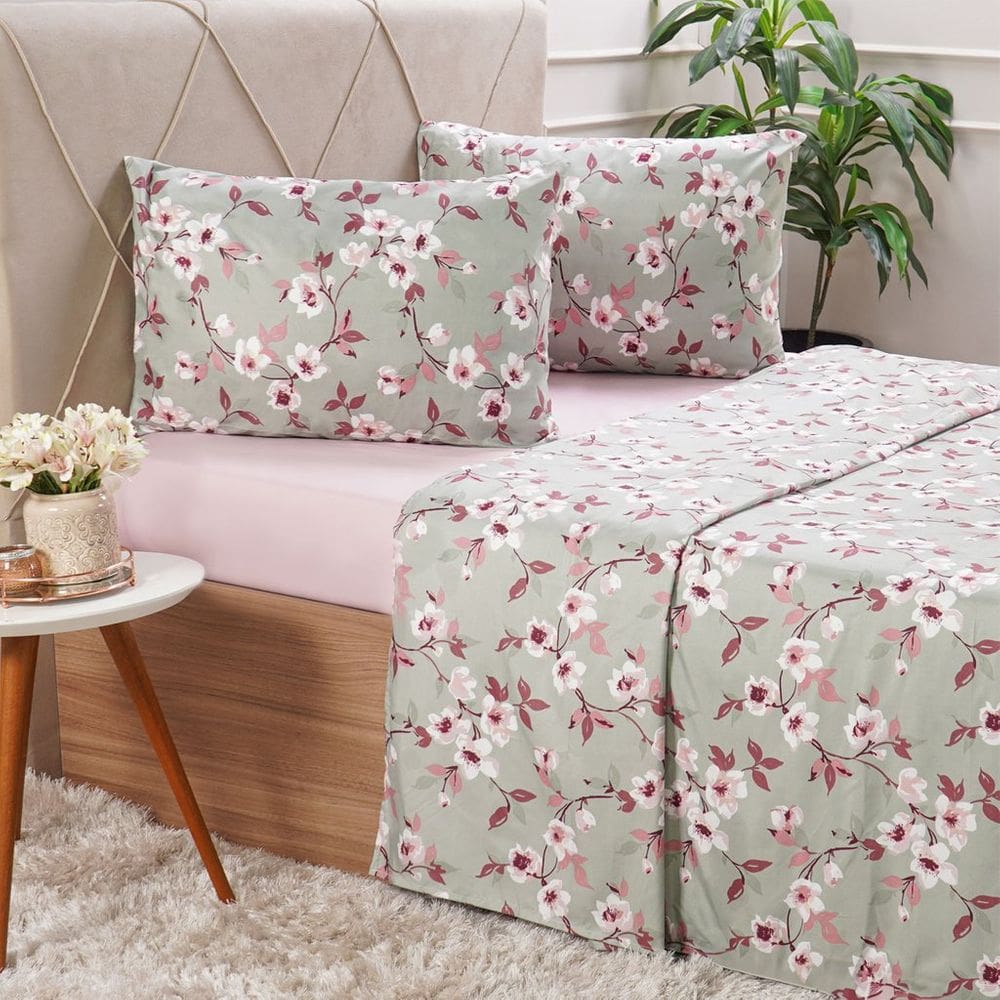 Jogo de Cama Queen Cotton Touch 4 Peças 158x198x35cm