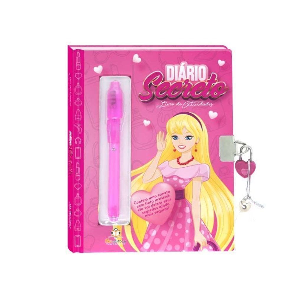 Diário Secreto com Caneta Mágica (Capa Rosa)