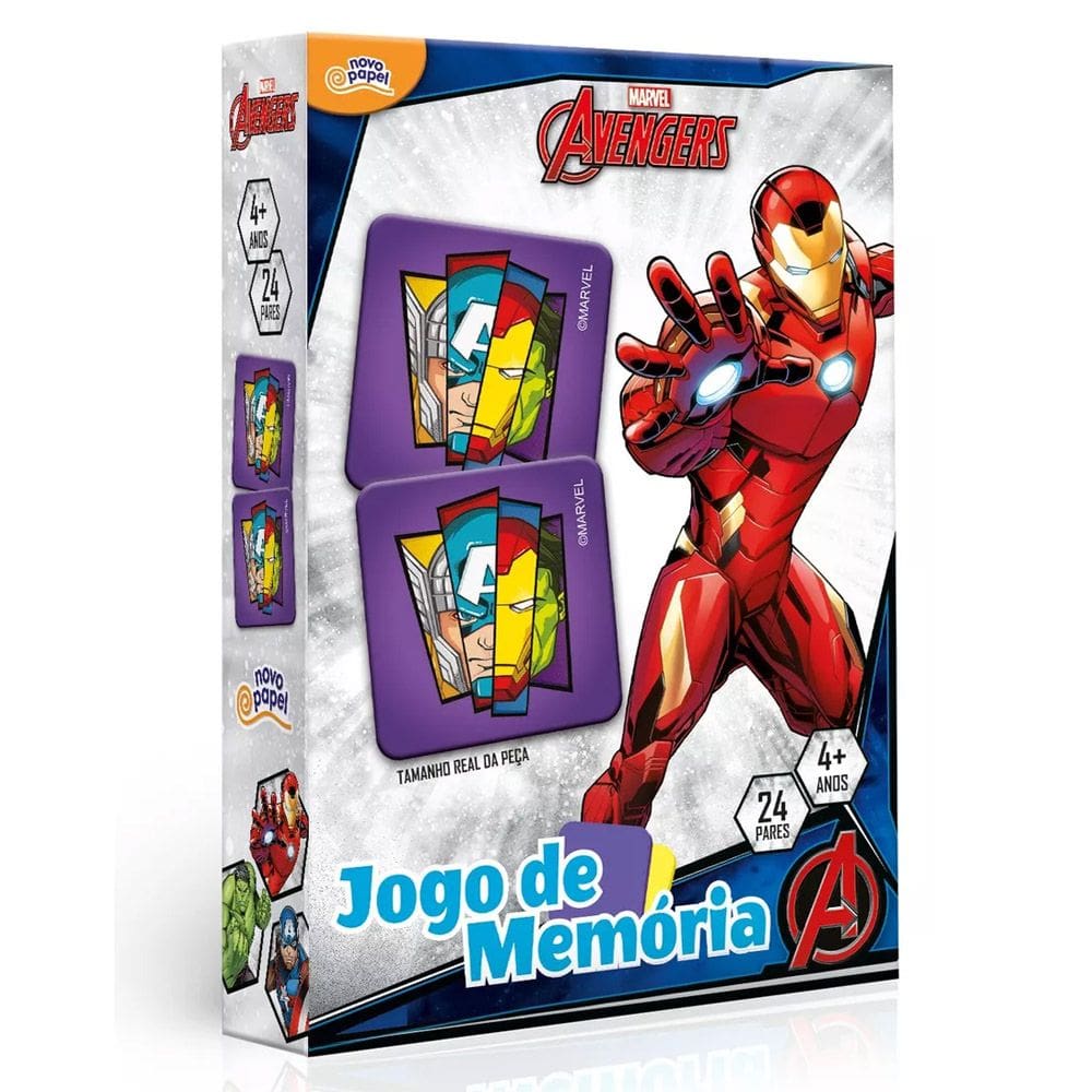 Jogo Da Memória Avengers Vingadores Marvel 24 Pares Educativo Toyster 8038