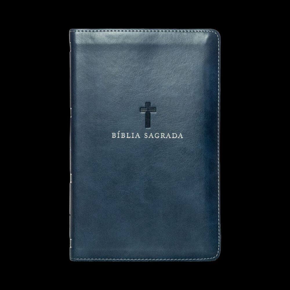 Bíblia NVI, Letra Grande, Couro-Soft - Azul - Leitura Perfeita