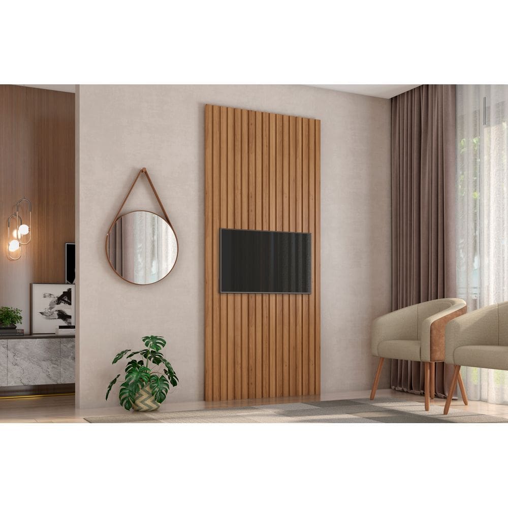 Painel Ripado Decorativo Para Sala de Estar TV 100% Mdf