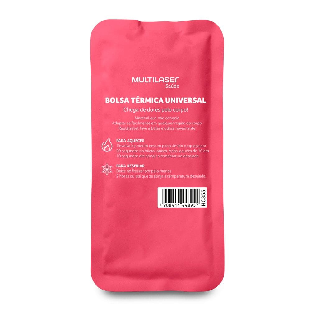 Bolsa Térmica em Gel Reutilizável Quente ou Fria Rosa Multilaser