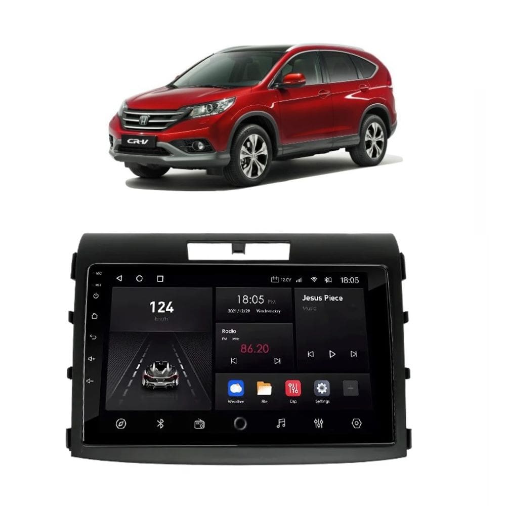 Kit Multimídia CRV CR-V 2012 / 2016 Android 9 Pol 2/32Gb Carplay Gps WiFi Rádio Bt - Vision 8990CP