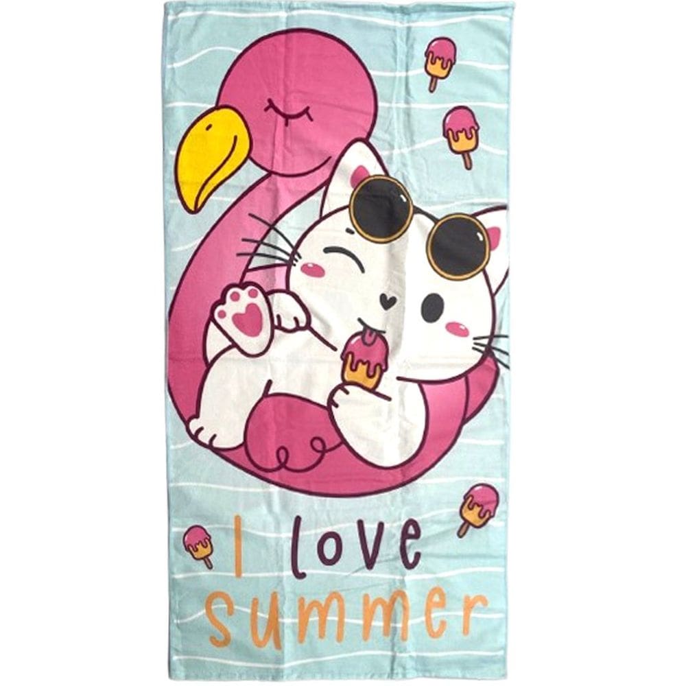 Toalha de Praia Infantil Summer Microfibra Anti Areia 60x110cm