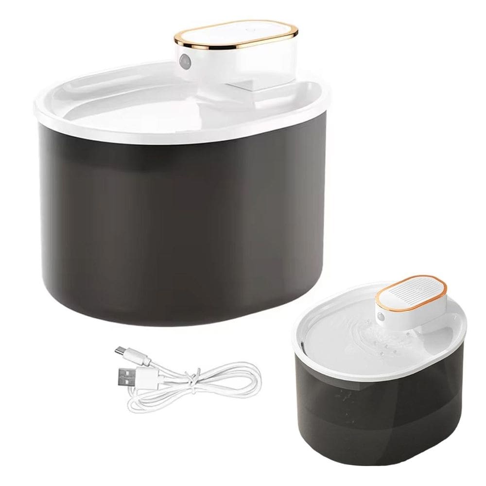 Bebedouro Fonte de Agua Pet Cao Gato Cachorro Reservatorio 3 Litros Sensor Presença Movimento Animal de Estimaçao USB Bateria Recarregavel Silencioso