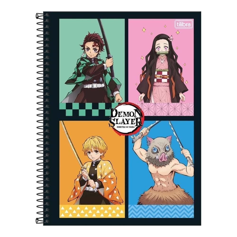 Caderno Univ 1 Matéria 80Fls Demon Slayer Hashiras Tilibra