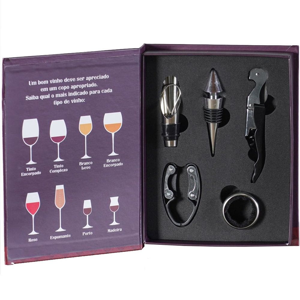 Kit de Vinho 5pçs Pai Especial Ideal para Presentear