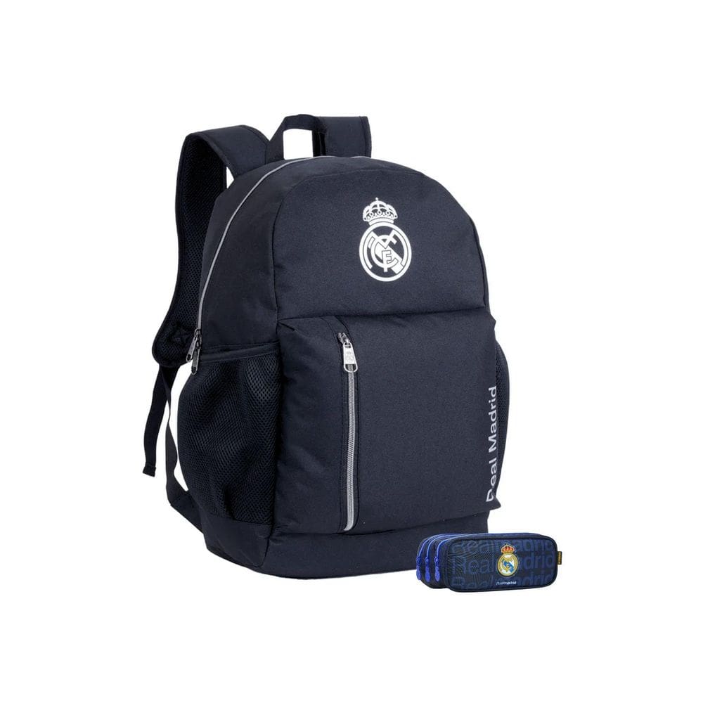 Kit Escola Real Madrid Mochila Costa + Estojo Triplo Oficial