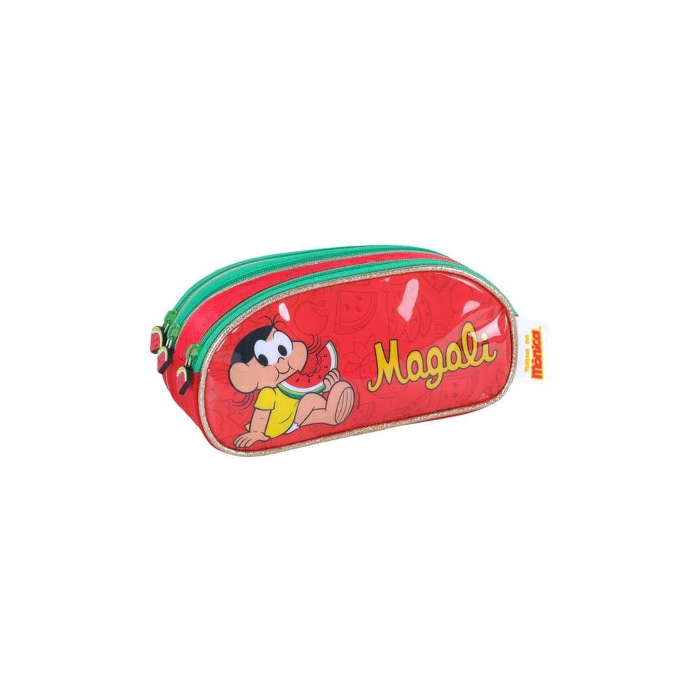 Estojo Duplo Escolar Turma Da Monica - Vermelho