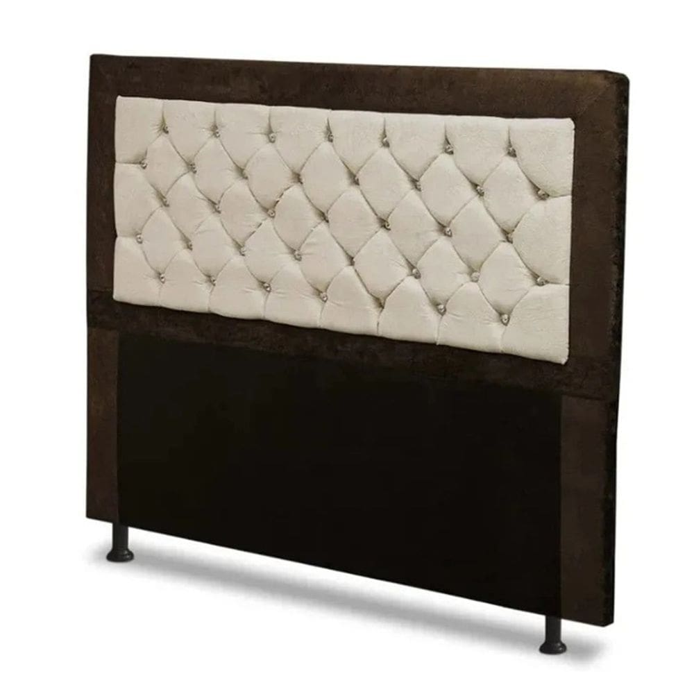 Cabeceira Casal 140 cm Para Cama Box Berlim Marrom Marfim