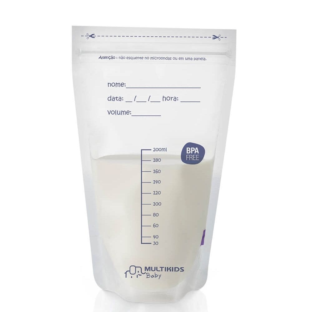 Sacos para Armazenar Leite Materno 25 Unidades 200ml Antivazamento Multikids