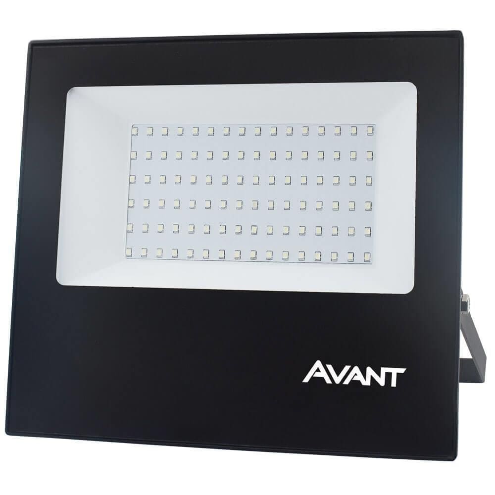 Refletor Led Holofote Avant 100W Luz Branco Frio 6500K 7500 Lúmens Slim100 Resist. Chuva IP65 Bivolt