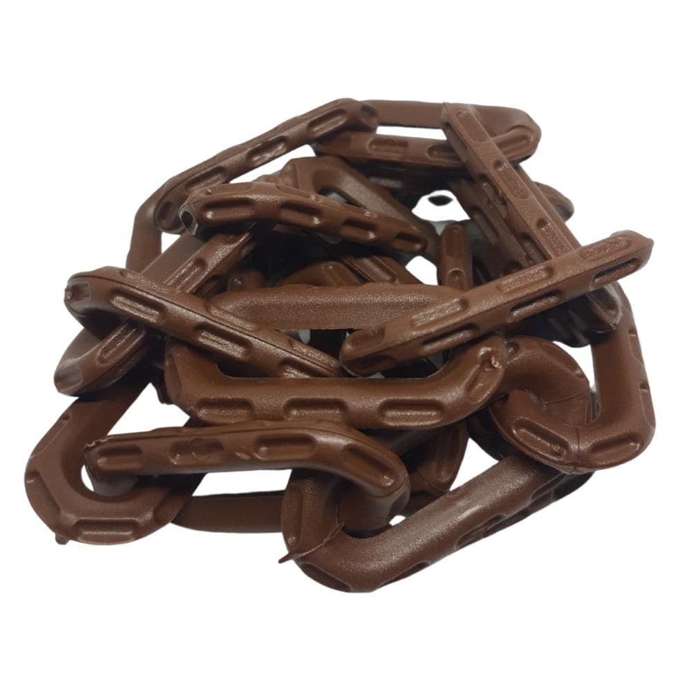 10 Mt Corrente Plástica Segurança Sinalização Elo P Marrom [F103]