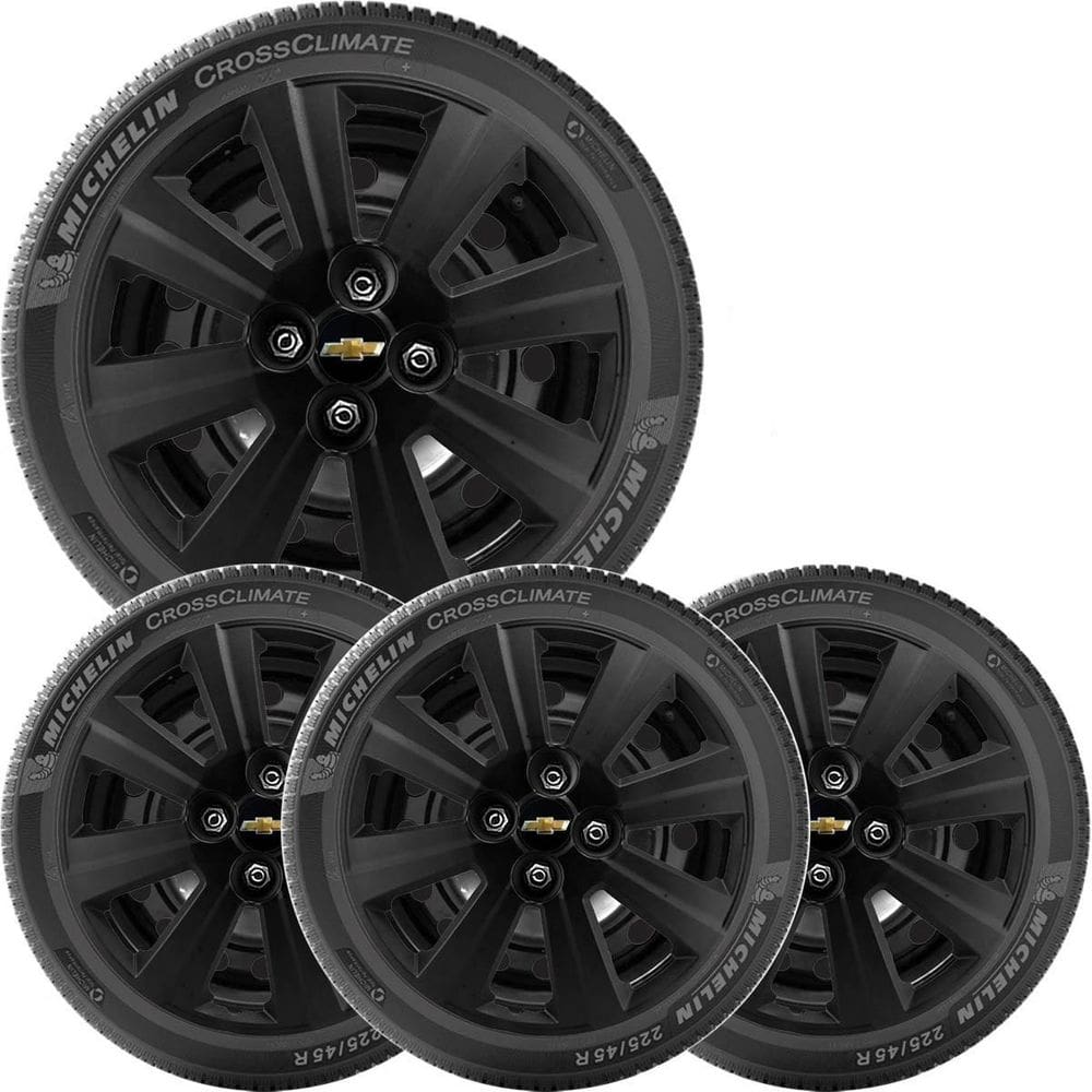 4X Calota Gm Agile Astra Corsa Aro 15 Preto Com Emblem 030Cp