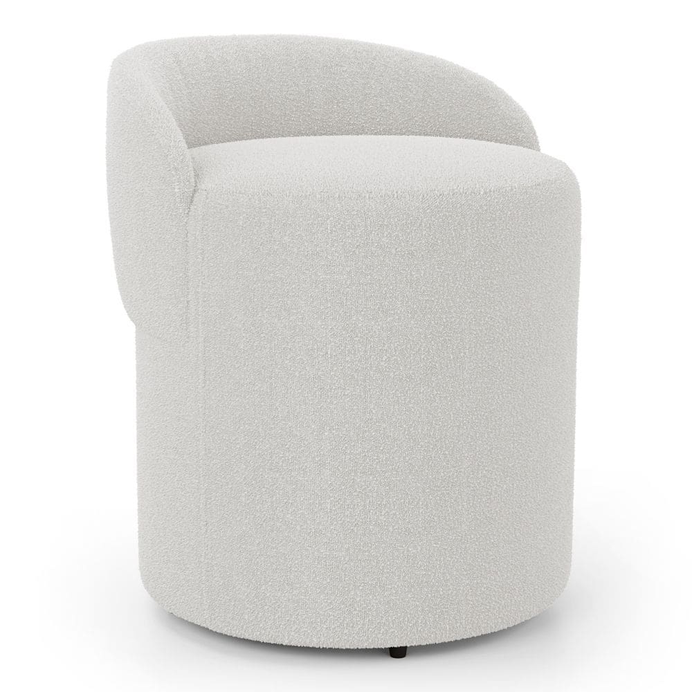 Puff Banqueta Living Gaia Orgânico com Encosto Baixo Bouclê Off White - Desk Design