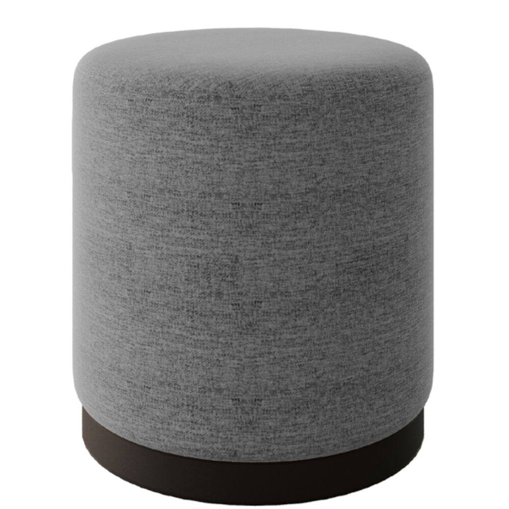 Puff Banco Decorativo Orgânico Living Redondo Marí 41x46cm Linho Cinza - Desk Design