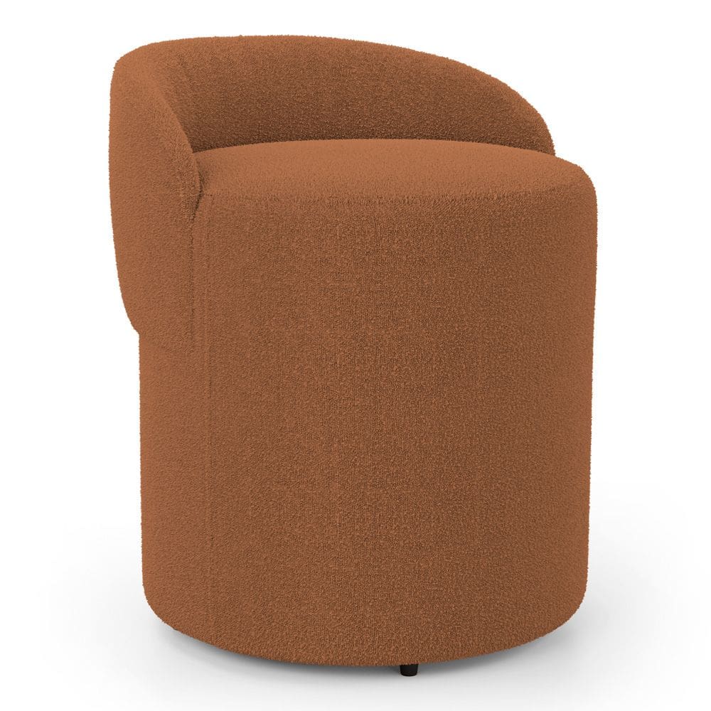 Puff Banqueta Living Gaia Orgânico com Encosto Baixo Bouclê Terracota - Desk Design