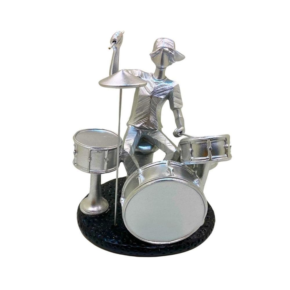 Figura Decorativa Músico Baterista 17 X 15 X 20 Cm