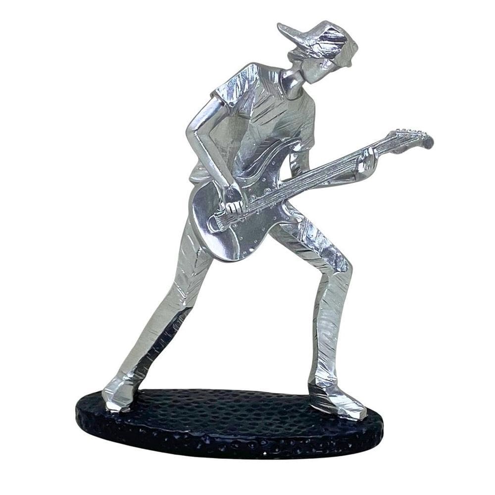 Figura Decorativa Músico Guitarrista 8 X 20 X 24 Cm