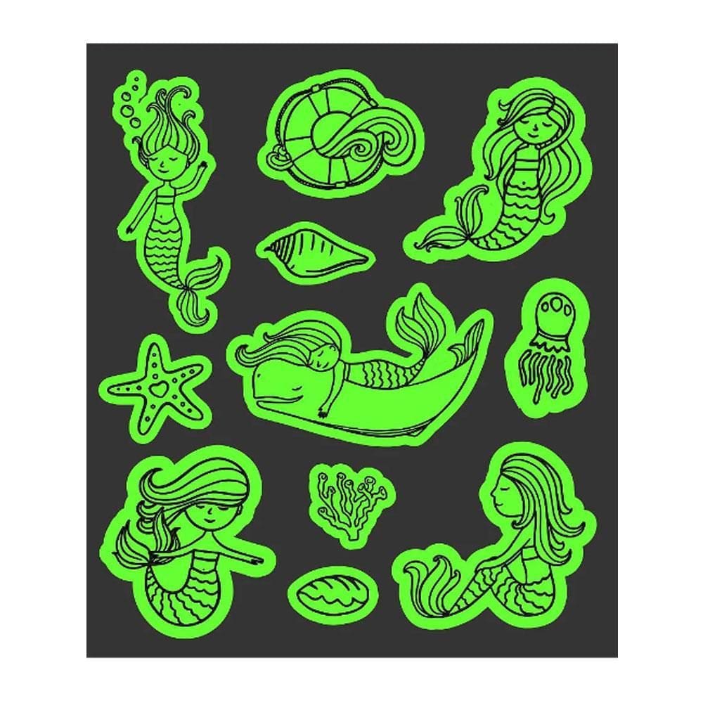Glowfun Tatuagem Infantil Brilha No Escuro Sereia E Bella