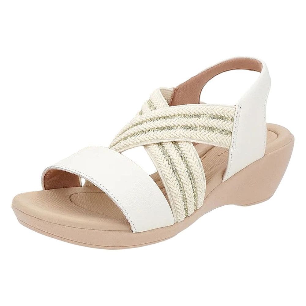 Sandália Feminina Salto Anabela Baixa Calce fácil Usaflex