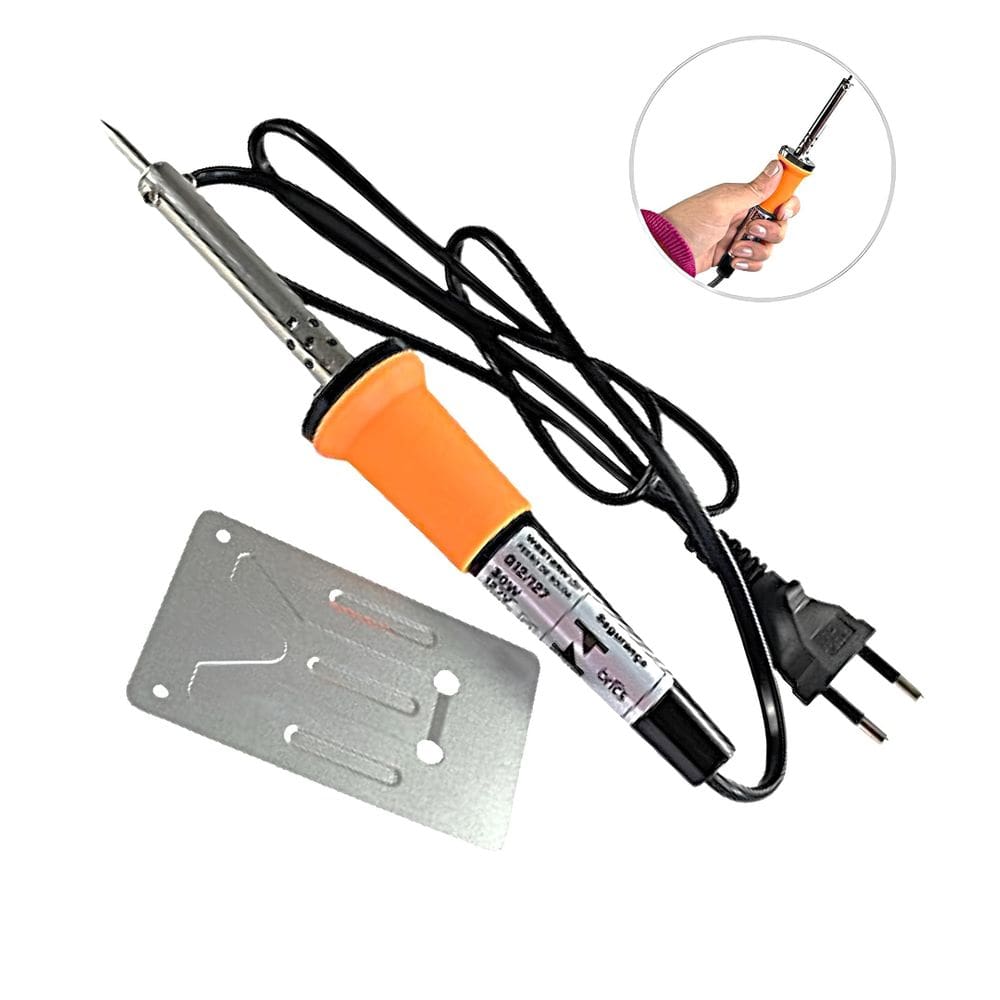 Ferro Solda Eletrico 110V Ponta Fina Suporte Soldagem Seguro Leve Ergonômico Aquece Rapido 400 Graus