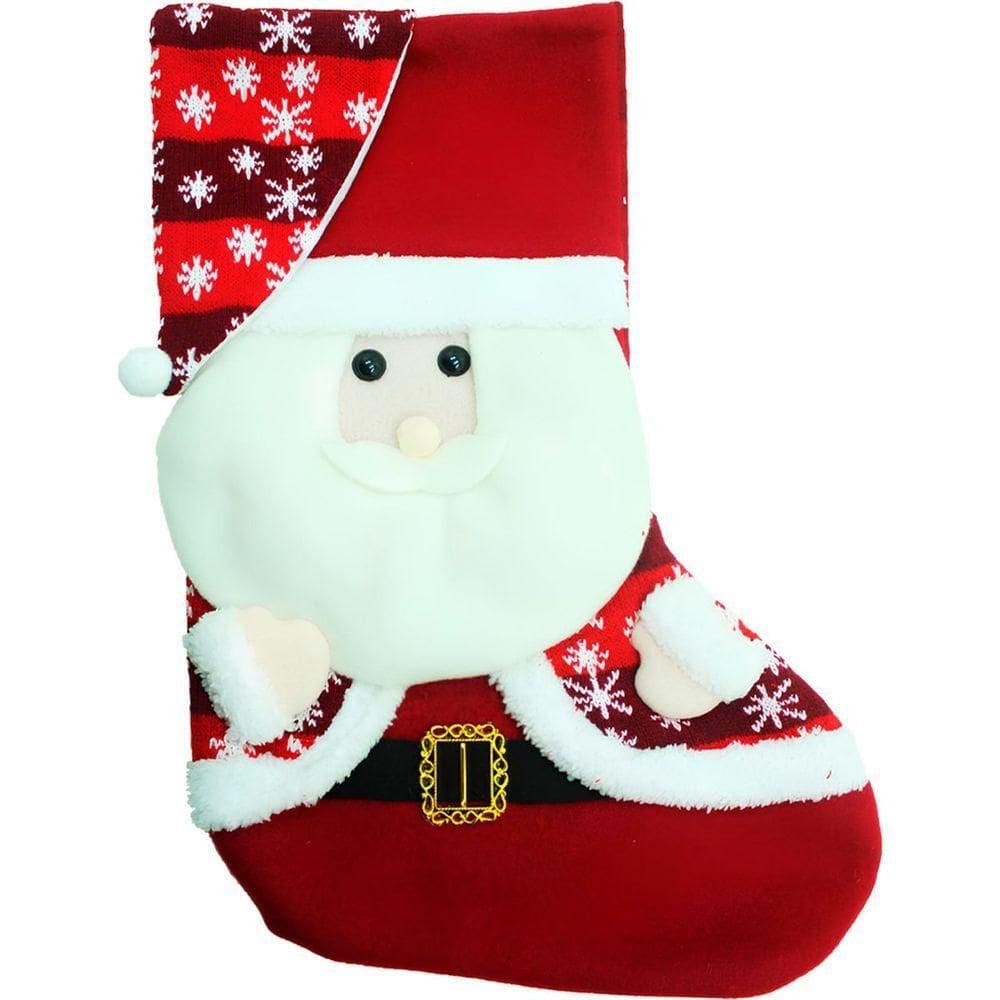 Bota Meia Enfeite Decoração Decoração Natal Papai Noel Em Feltro 50cm