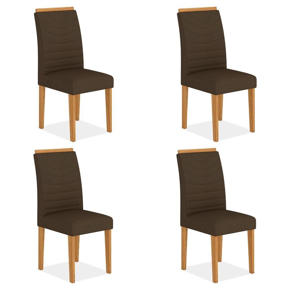 Conjunto 4 Cadeiras Lima Cinamomo/ Marrom - Móveis Arapongas