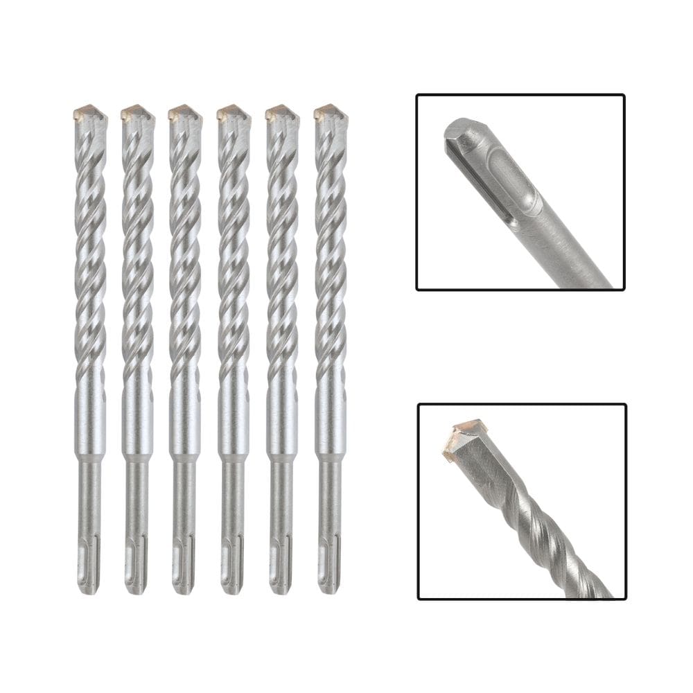 Jogo 6 Brocas SDS Plus 18x210 mm Aço Carbono Tungstênio