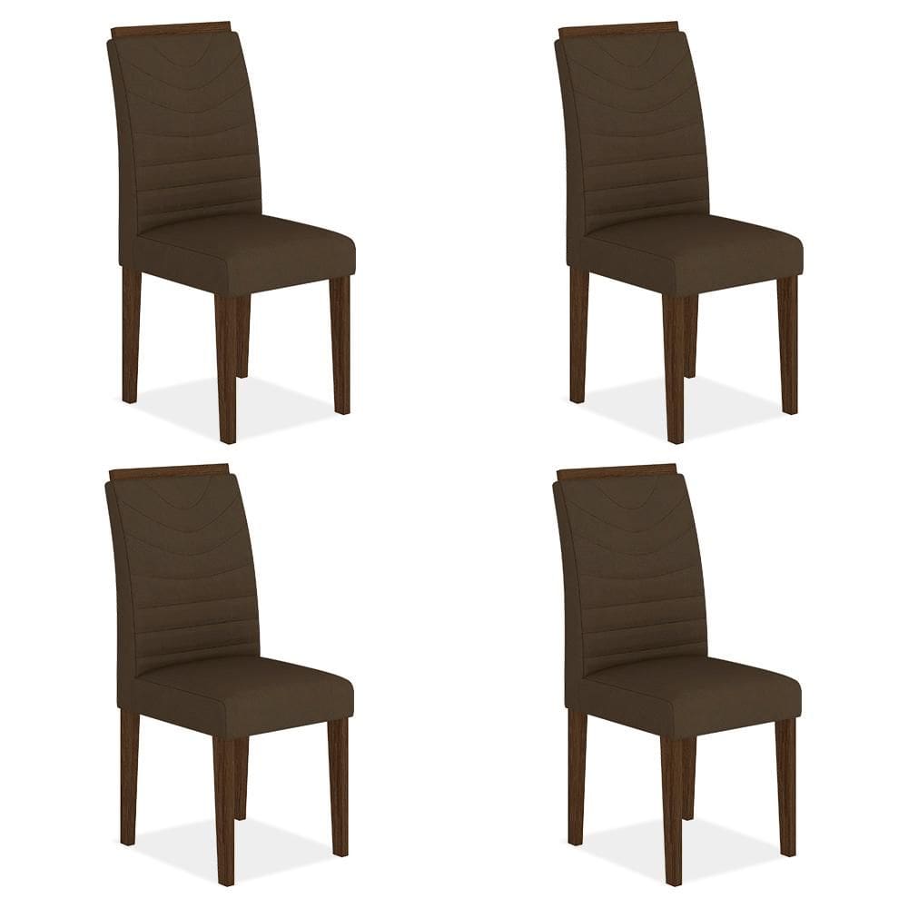 Conjunto 4 Cadeiras Lima Imbuia/ Marrom - Móveis Arapongas