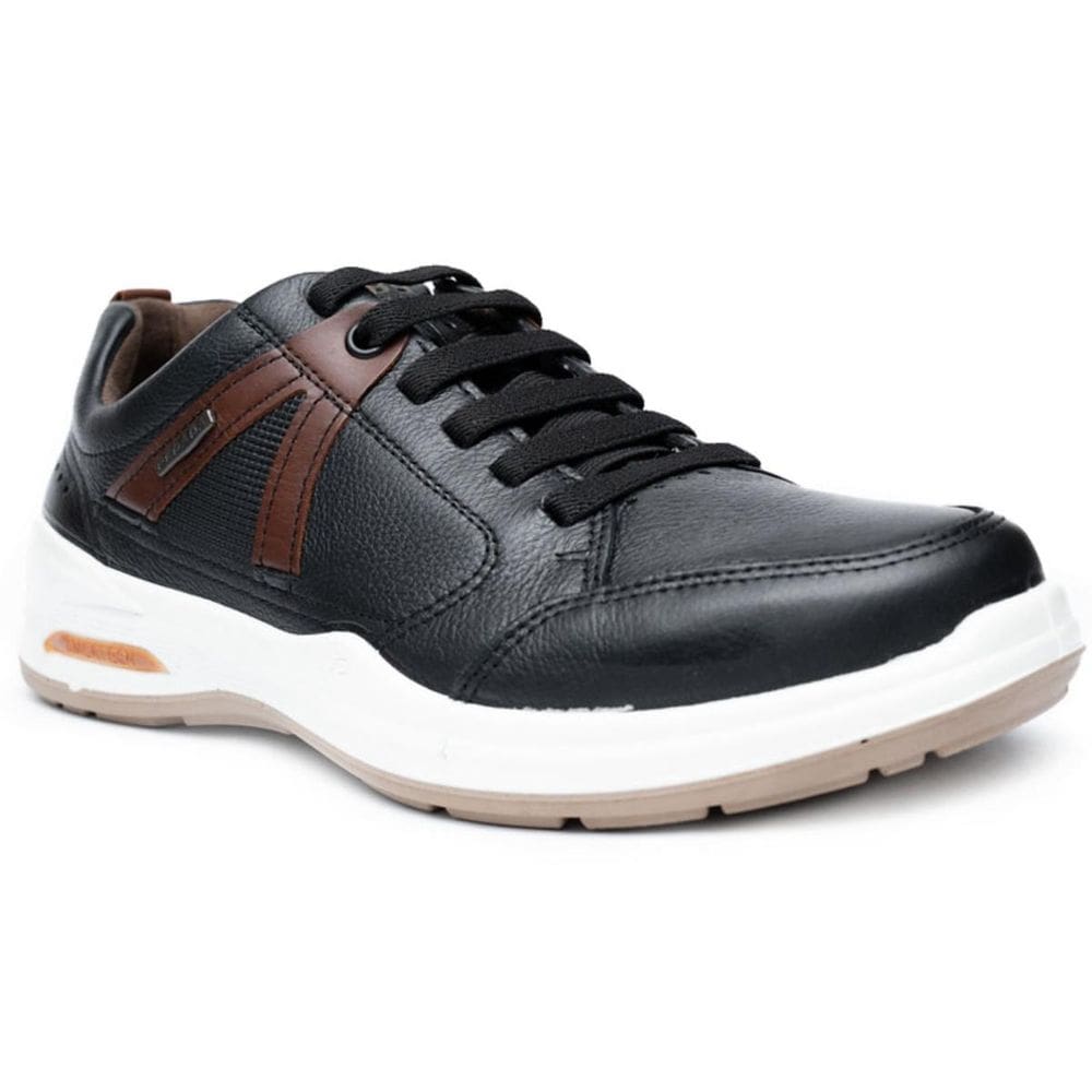 Sapatênis Couro Pegada Dune Masculino - Preto e Marrom