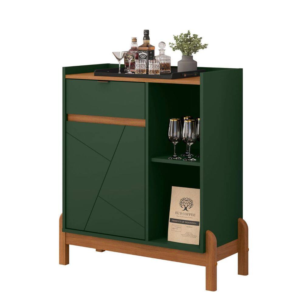 Aparador Bar 1 Porta 1 Gaveta Italia Verde Oliva Cedro