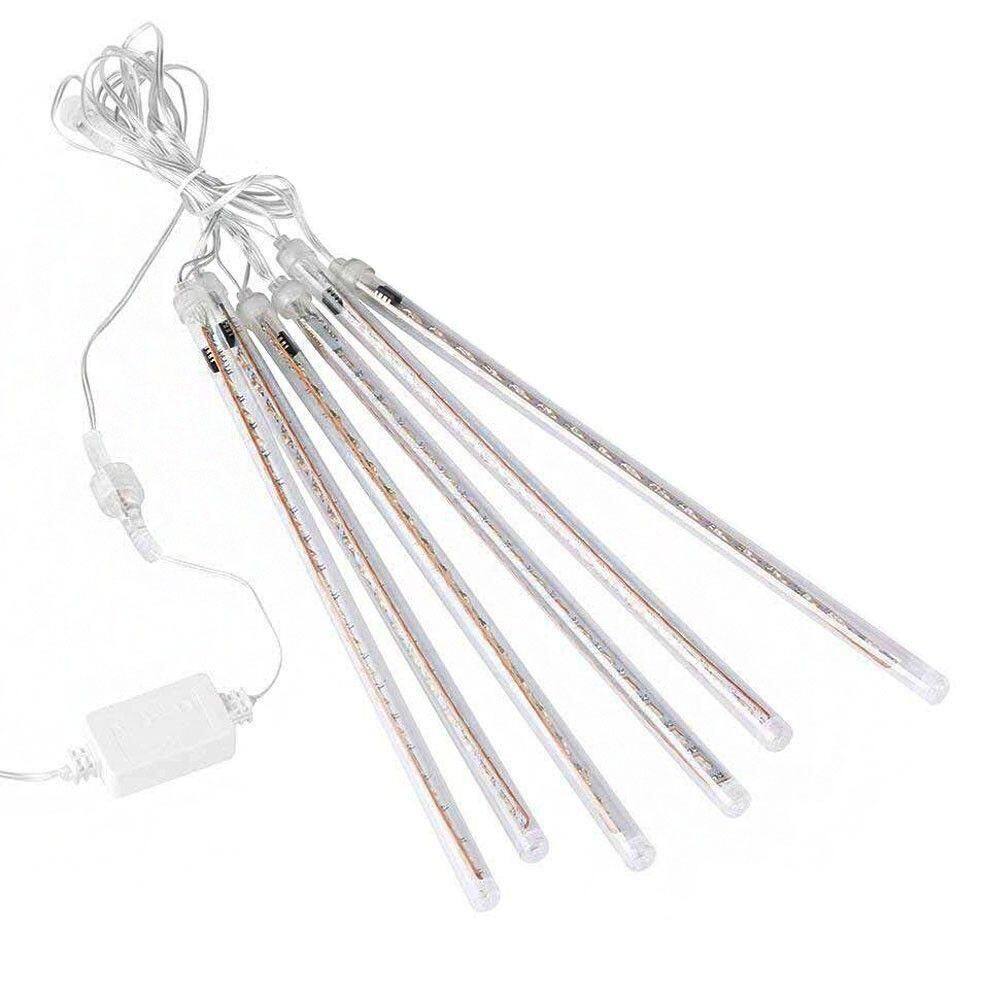 Cascata Chuva De Neve 180 Leds Natal 8 Tubos Enfeite Natalino Pisca Pisca Iluminaçao Queda Gelo