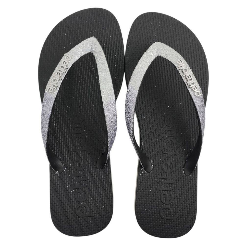Chinelo de Dedo Feminino Casual Dia a Dia Praia Passeio com Glitter J-Lastic Petite Jolie Pj7298