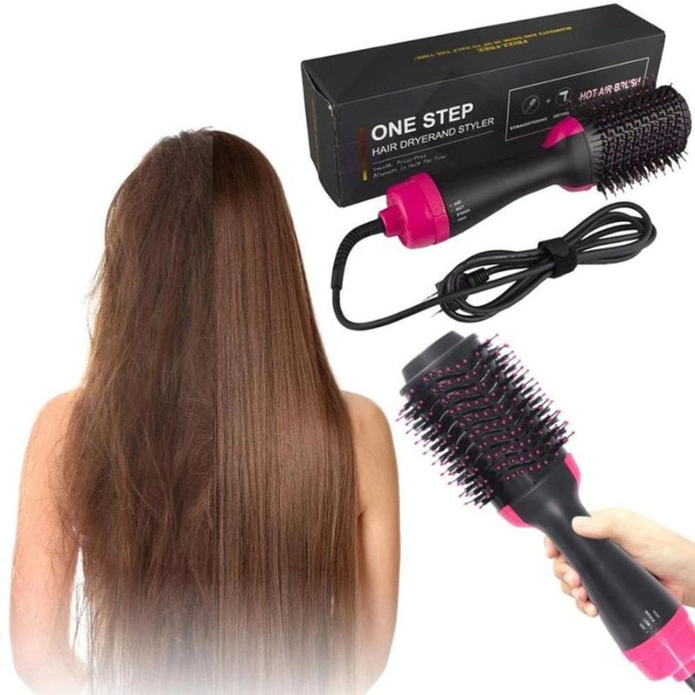 One Step Escova Secadora 110V Alisadora Seca Alisa Cabelo 2X