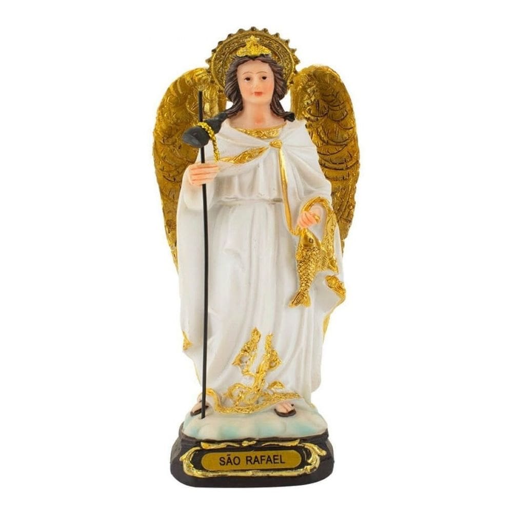 Imagem Enfeite Resina Arcanjo São Rafael Pequeno 13.5cm