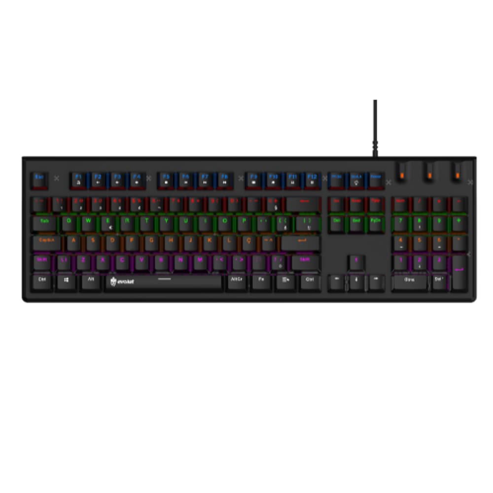 Teclado Gamer Mecânico Eg219/Loop Blue Switch - Evolut